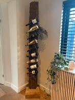 Oud houten spoorbiels wijnrek staand, Ophalen, 5 tot 15 flessen, Zo goed als nieuw, 75 cm of meer
