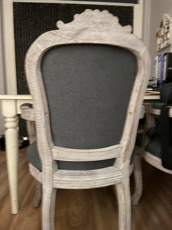 4 Brocante Eetkamerstoelen Oud Grijs Antraciet, Antiek en Kunst, Antiek | Meubels | Stoelen en Banken, Ophalen