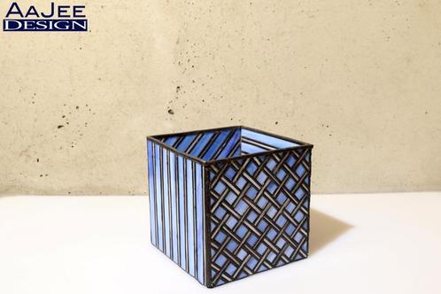 Glas-in-lood windlicht – Handgemaakte lantaarn, Huis en Inrichting, Woonaccessoires | Kandelaars en Kaarsen, Gebruikt, Kandelaar