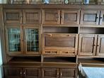 Vintage Eikenhouten Wandmeubel, Ophalen, Gebruikt, 200 cm of meer, Eikenhout