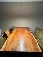 Boomstamtafel met stoelen en bank, Ophalen, Bruin, Zo goed als nieuw, Vijf, Zes of meer stoelen