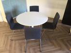 Eettafel met eetkamerstoelen, Ophalen, Gebruikt, Vier personen, Rond