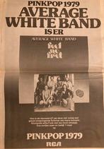 Paginagrote A3 advertentie AVERAGE WHITE BAND Pinkpop 1979, Ophalen of Verzenden