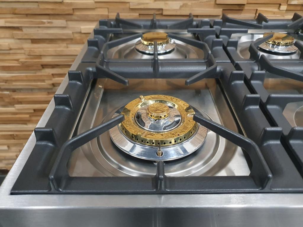 Luxe Boretti Fornuis 90cm hoogglans wit rvs 2 ovens 6 pits, Niet ingevuld, 60 cm of meer, Niet ingevuld, Ophalen of Verzenden