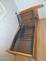 Houten eenpersoons seniorenbed + antislip + matras, Ophalen, 90 cm, Eenpersoons, Bruin