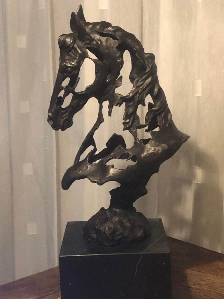 bronzen sculptuur paard hoofd buste horse beeld, Antiek en Kunst, Kunst | Beelden en Houtsnijwerken, Ophalen of Verzenden, Brons
