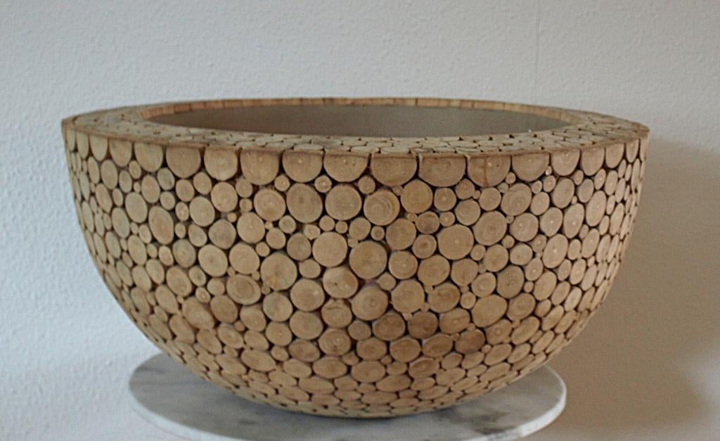 Grote design plantenbak 63 cm diameter, Tuin en Terras, Bloembakken en Plantenbakken, Ophalen, Kunststof, Gebruikt, Rond