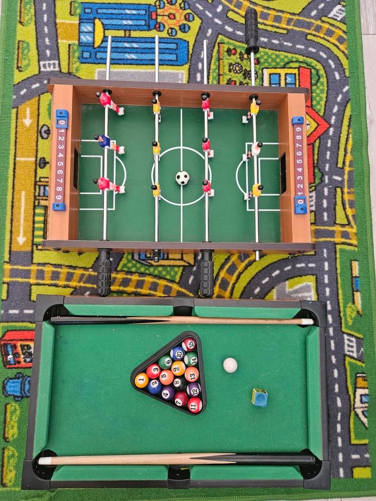 Tafelvoetbal en Biljart Set - 2-in-1 Speltafel, Kinderen en Baby's, Ophalen of Verzenden, Gebruikt, Jongen of Meisje