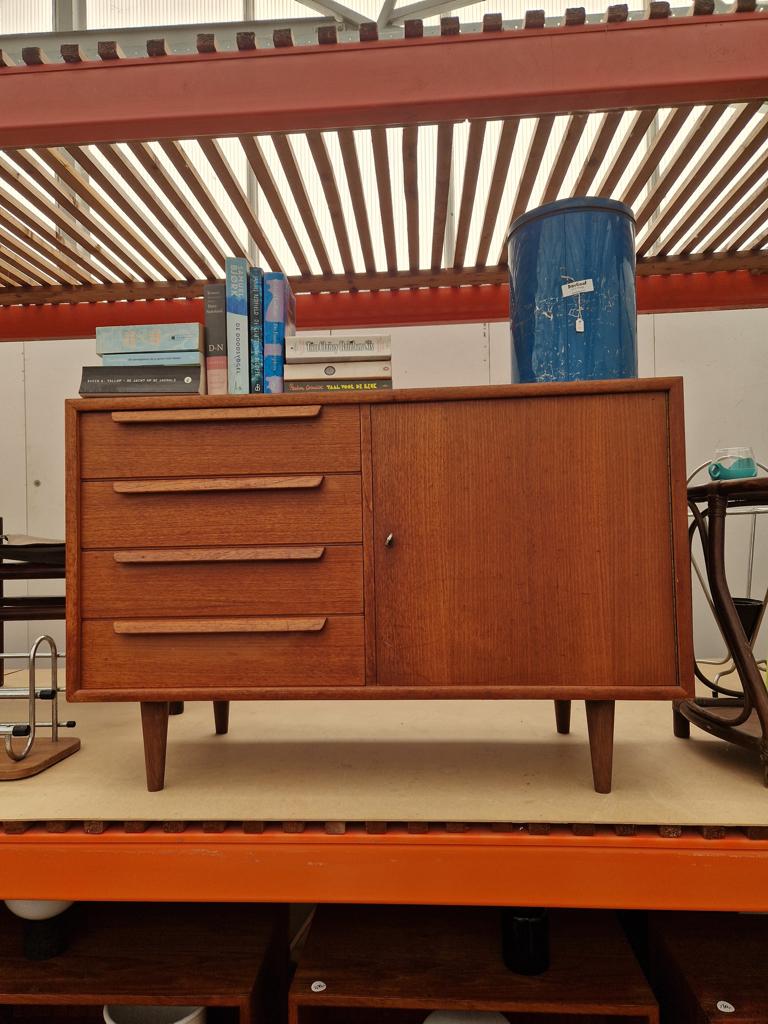 Vintage kastje met vier laden, 100cm, Ophalen, Met deur(en), ., .