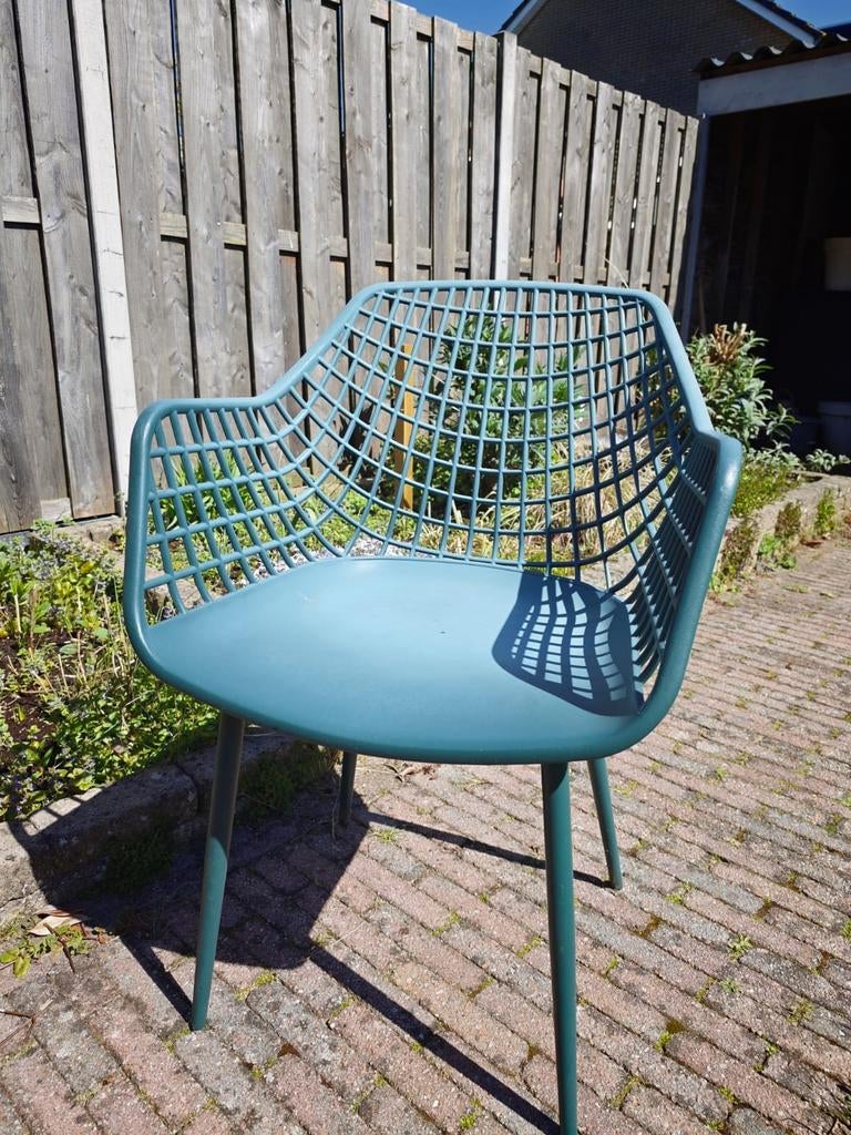 6 Webbing stoelen Kwantum Petrol - Gebruikt, maar netjes :), Huis en Inrichting, Stoelen, Kunststof, Gebruikt, Overige kleuren