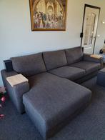 Antraciet hoekbank met poef, Ophalen, 250 tot 300 cm, Gebruikt, Hoekbank