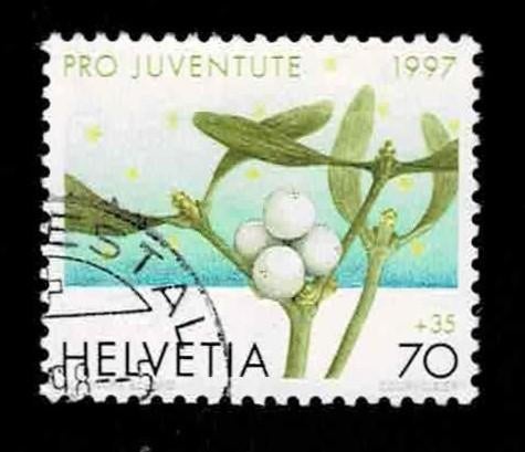 postzegel 1629 Zwitserland plant Maretak, Postzegels en Munten, Postzegels | Europa | Zwitserland, Ophalen of Verzenden, Gestempeld