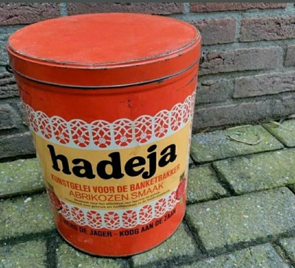 HADEJA,blik,Oranje,banket,Hero de Jager,Koog a/d Zaan,HDJ, Verzamelen, Blikken, Ophalen of Verzenden, Gebruikt, Overige, Overige merken