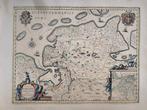 Kaart ets/gravure Oost-Friesland Groningen Wedde Blau 1643, Ophalen of Verzenden