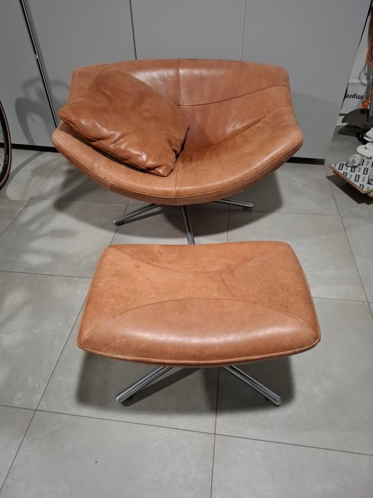Prachtige originele GIGI fauteuil met hocker, Ophalen, Modern, Comfortabel, Gebruikt, 75 tot 100 cm