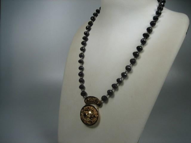 Antiek Collier met gouden Zeeuwse Walcherse hanger ca. 1860, Verzenden, Goud, Ketting, Met edelsteen