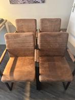 4 Izzy stoelen met reserve onderstel, Gebruikt, Bruin, Ophalen of Verzenden, Vier