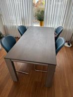 Bert Plantagie stoelen + eettafel 90x180, Ophalen, Gebruikt, Blauw, Leer