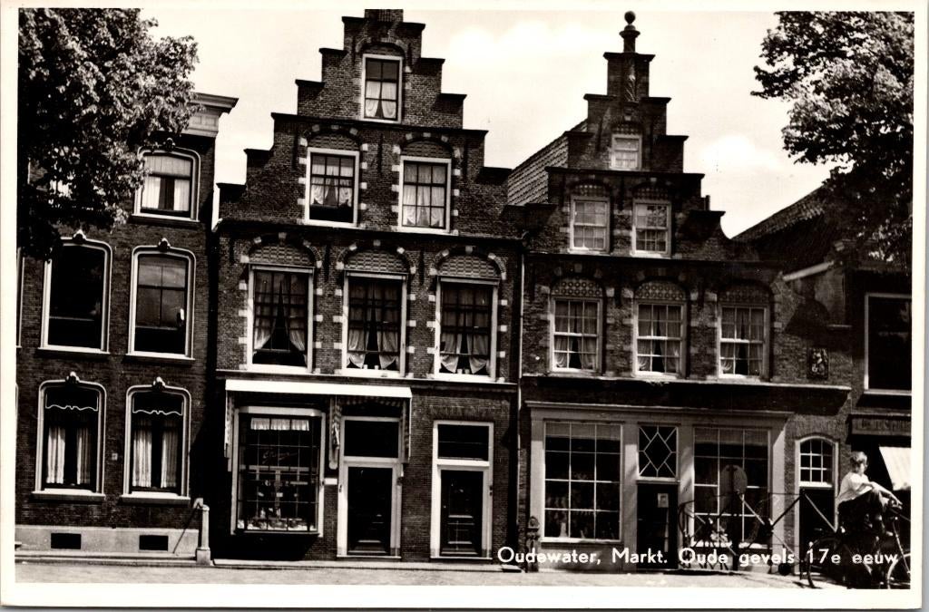 Oudewater - Markt oude gevels, Verzenden, 1940 tot 1960, Ongelopen, Utrecht