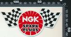 Sticker: NGK Spark Plugs (Finishvlag), Ophalen of Verzenden, Zo goed als nieuw, Auto of Motor