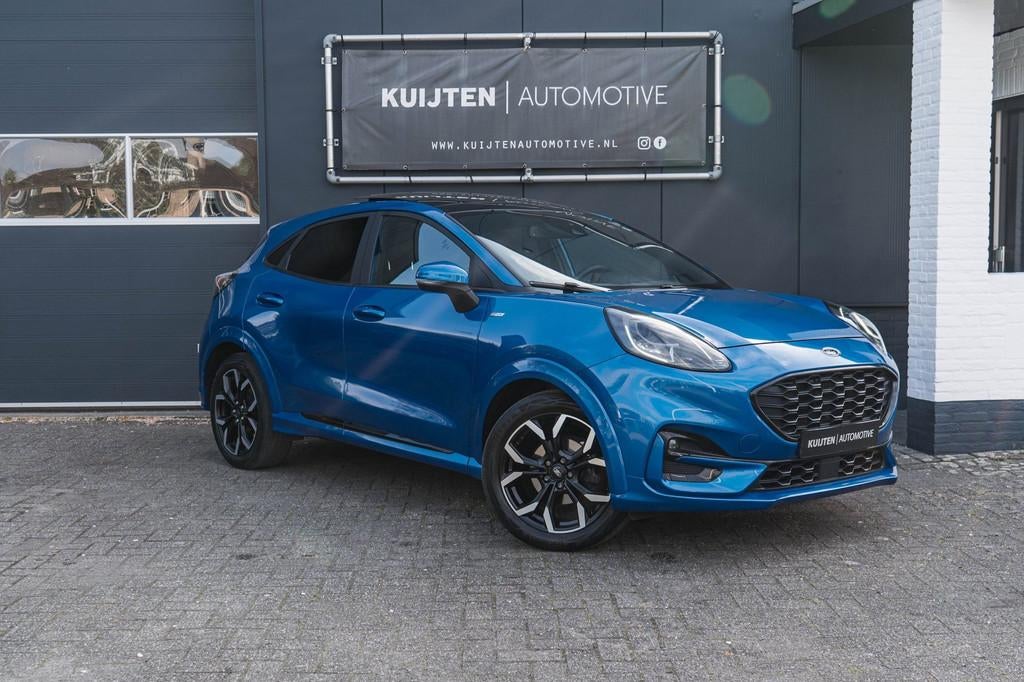Ford Puma 1.0 EcoBoost Hybrid ST-Line X / LED / Pano / Winte, Auto's, Ford, Voorwielaandrijving, 125 pk, Blauw, Bedrijf