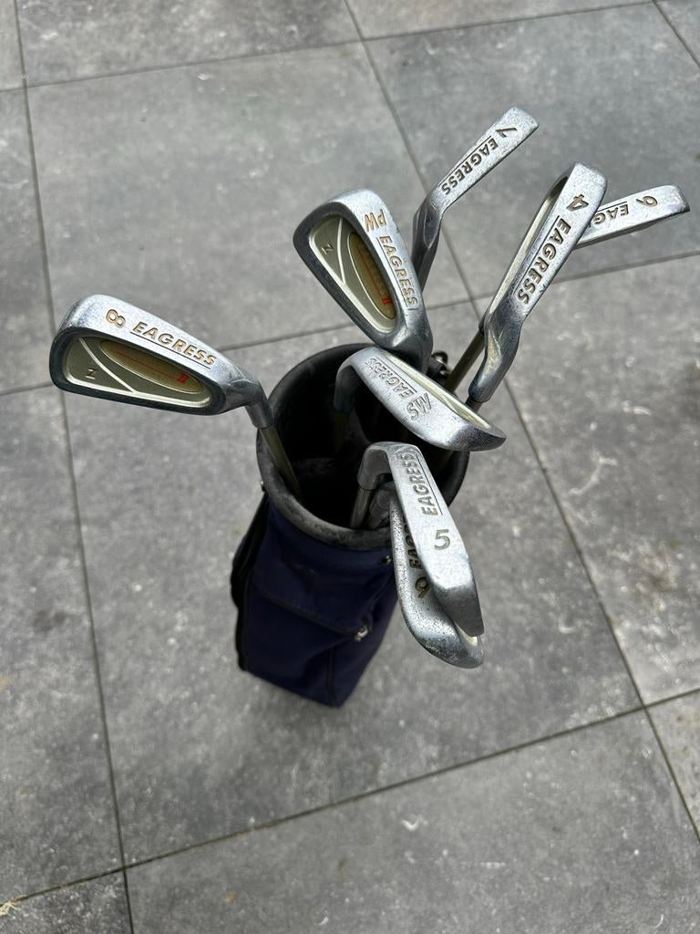 Complete golfset dames, rechtshandig met trolley en tas, Ophalen, Gebruikt, Set, Overige merken