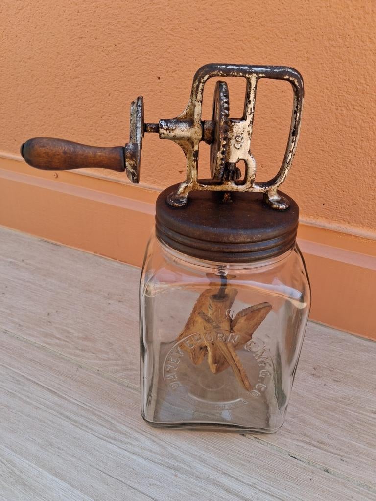 Antieke botermaker 4 liter / handmixer / karnton, Ophalen of Verzenden