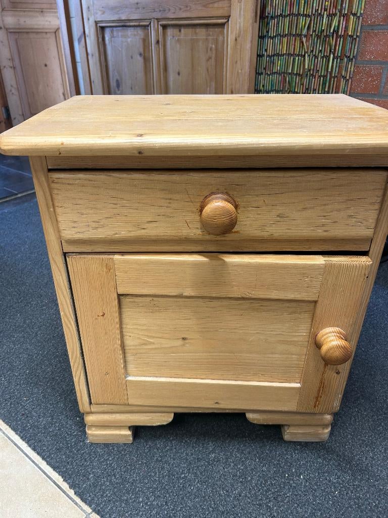 grenen vintage nachtkastjes, Huis en Inrichting, Slaapkamer | Nachtkastjes, Ophalen, Gebruikt, Minder dan 45 cm, Minder dan 55 cm
