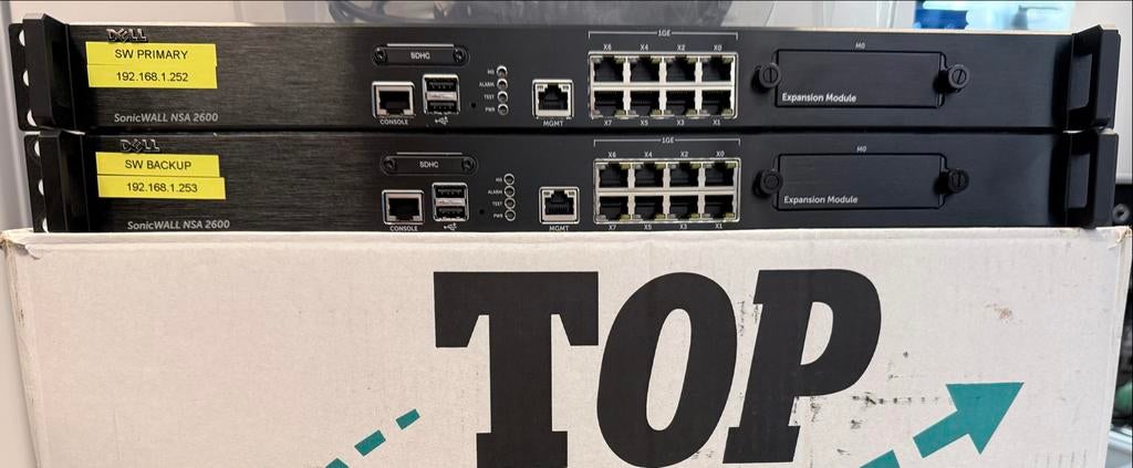 Dell Sonicwall NSA 2600 (2x) Firewall/Router, Ophalen of Verzenden, Gebruikt, Router