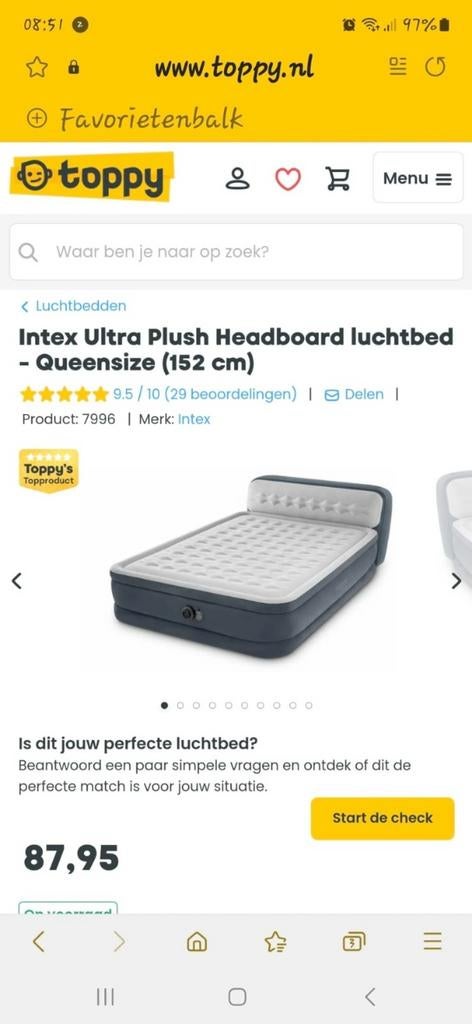 Intex luchtbed, Ophalen of Verzenden, Zo goed als nieuw