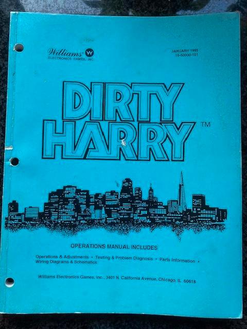 WILLIAMS DIRTY HARRY MANUAL WITH SCHEMATICS, Verzamelen, Automaten | Flipperkasten, Zo goed als nieuw, Dot-matrix, Flipperkast