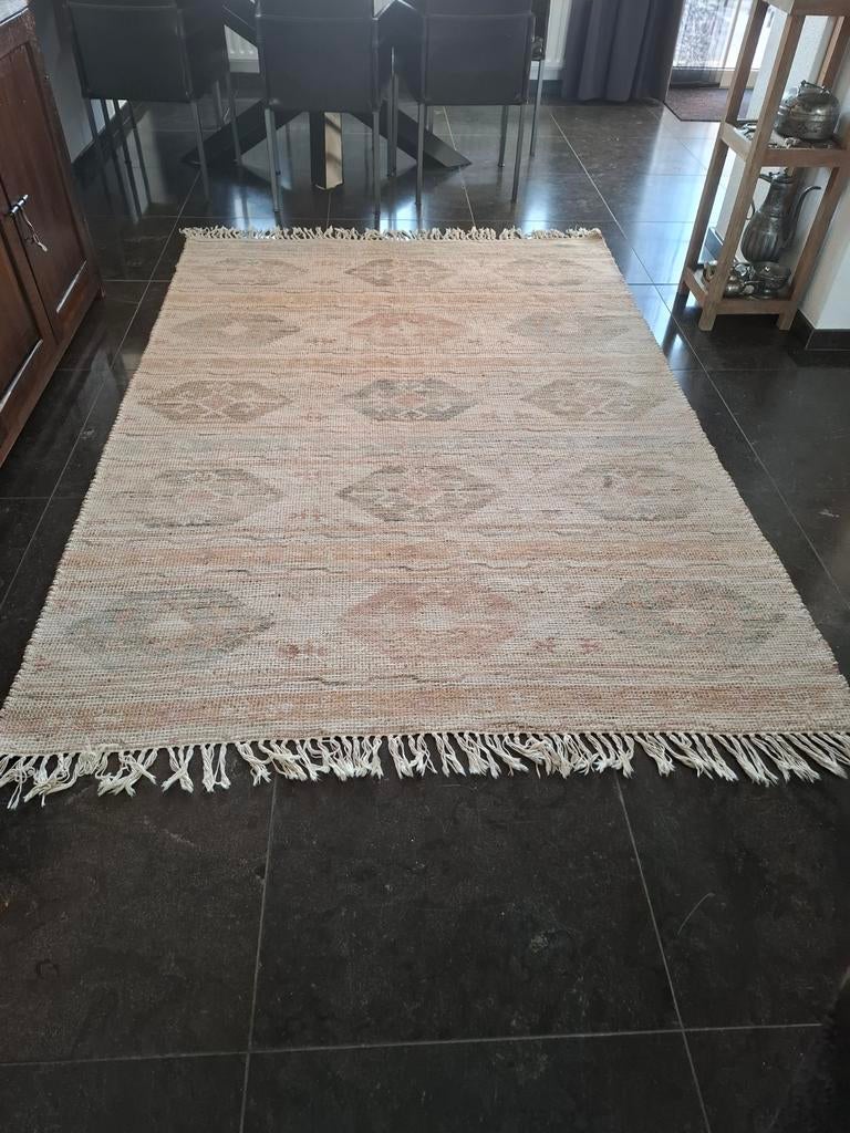 Mooi geweven vloerkleed 230x160 cm met lichte kleuren, Ophalen, Zo goed als nieuw, Rechthoekig, 200 cm of meer