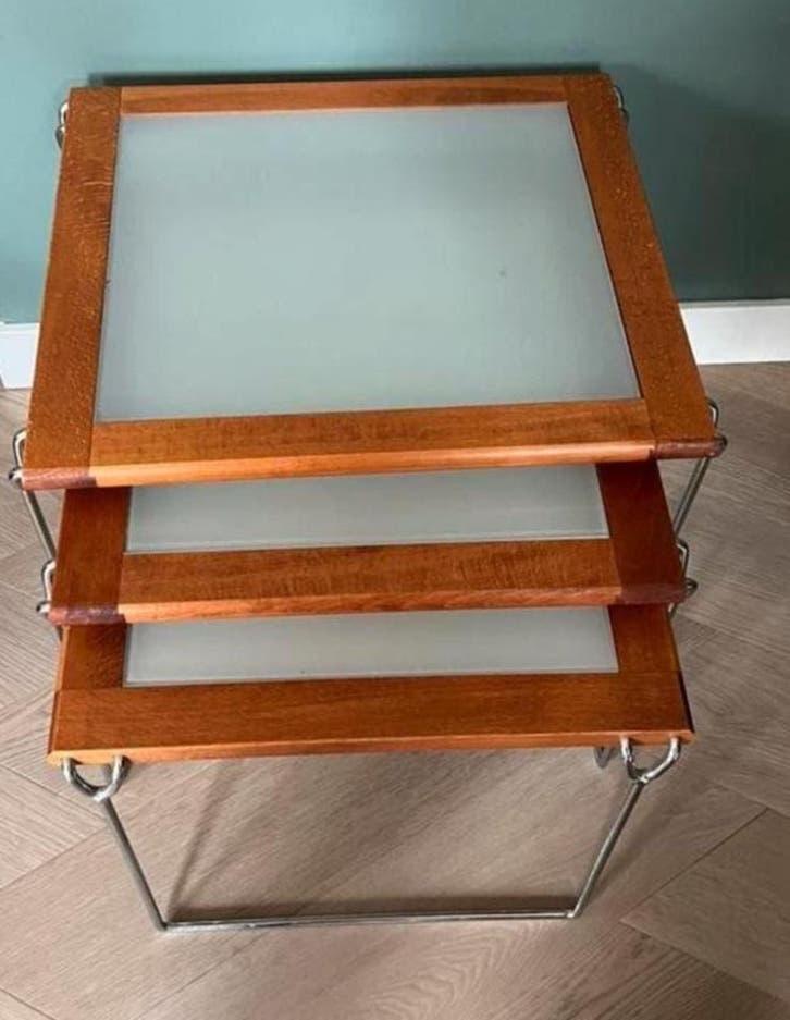 3 Bijzettafels ontworpen door Hyllinge Møbler in Denemarken, Ophalen, Minder dan 45 cm, Minder dan 55 cm, Zo goed als nieuw