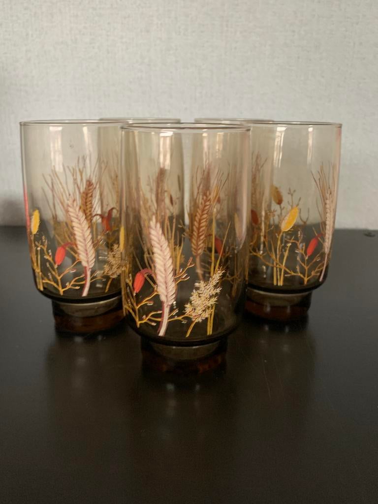 Vintage Luminarc glazen , Retro 5x, Ophalen of Verzenden, Zo goed als nieuw, Frisdrankglas