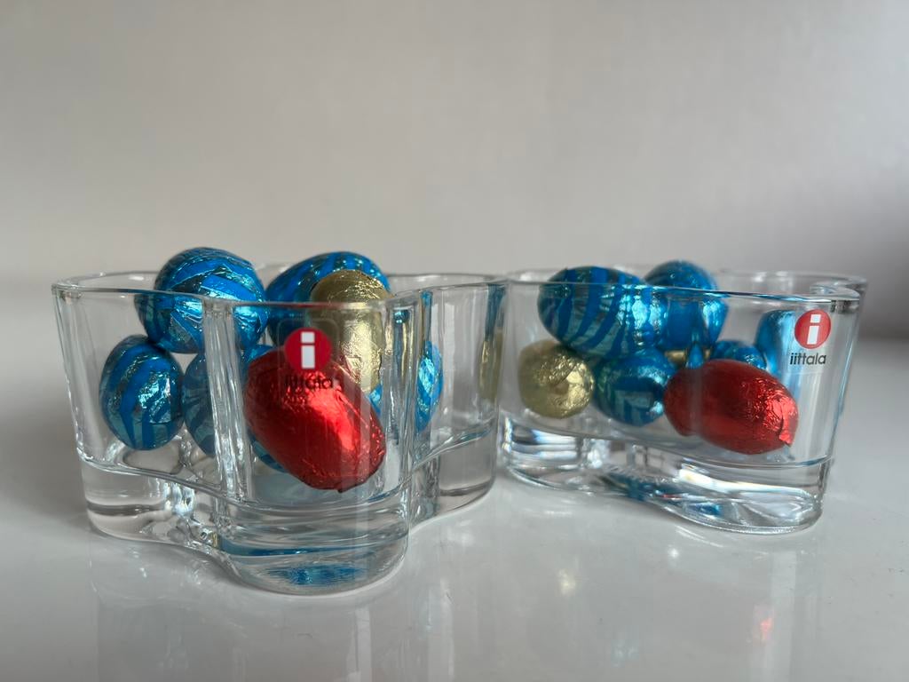 2 Iittala Alvar Aalto Savoy Schaal ‘Votive’ Transparant, Huis en Inrichting, Woonaccessoires | Schalen en Manden, Schaal, Ophalen of Verzenden
