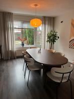 Japandi eettafel met 6 eetkamerstoelen (set!), Ophalen, Japandi, 200 cm of meer, 50 tot 100 cm