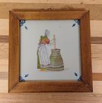 Tichelaars tegel - met poetsvrouw, Ophalen of Verzenden