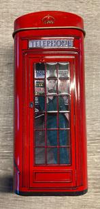 Telephone box/ telefoon cel spaarpot blikje (Engels), Ophalen of Verzenden, Zo goed als nieuw, Metaal of Blik, Overige thema's