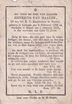Haaren Henricus 1796 Liempde 1873 Boxtel, Ophalen, Bidprentje