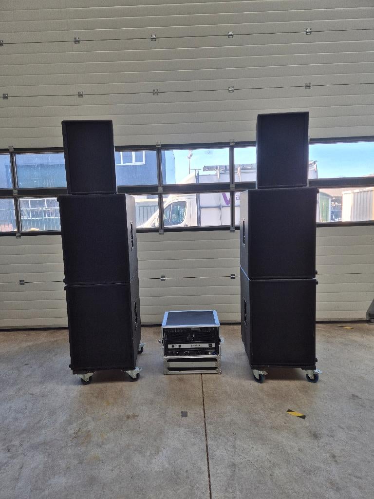 Geluidsset 2x HK audio Top 4x Subwoofer incl. versterkerrack, Ophalen, Gebruikt, Audio