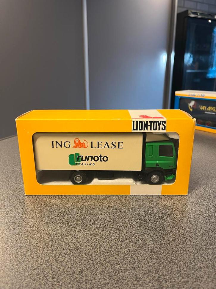 Lion-Toys DAF vrachtwagen ING Lease, Hobby en Vrije tijd, Modelbouw | Auto's en Voertuigen, Zo goed als nieuw, Truck, 1:32 tot 1:50