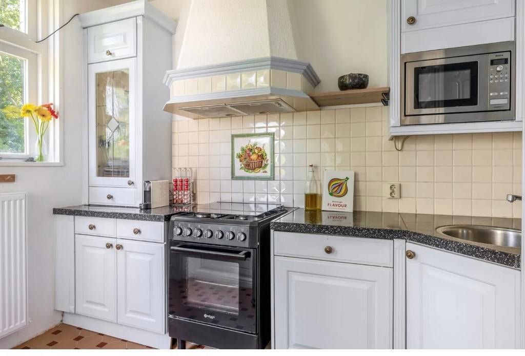 Lichtblauw keuken met apparatuur, Ophalen, Gebruikt, Blauw, Hoekkeuken