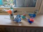 Set van 5 kleurrijke glazen vogels - Decoratieve kunst, Ophalen of Verzenden, Zo goed als nieuw, Dier