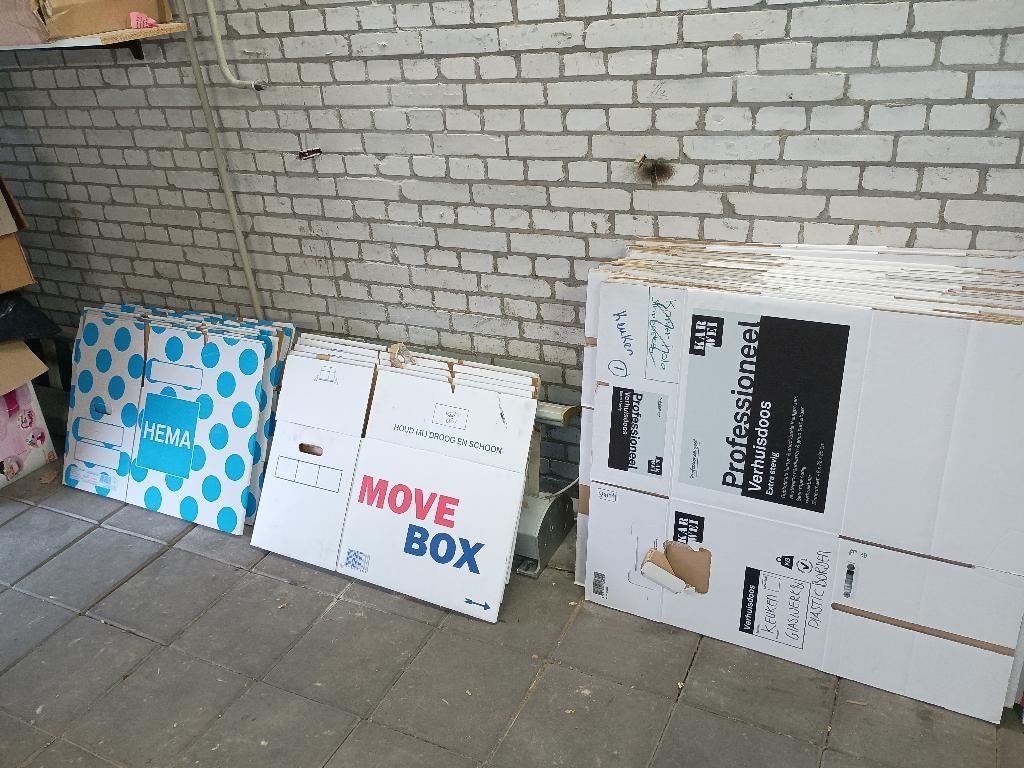 verhuisdozen, Doe-het-zelf en Verbouw, Kratten en Dozen, Ophalen, 40 tot 60 cm, 50 tot 75 cm, 35 tot 50 cm