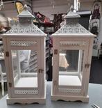 Set 2 mooie lantaarns ca 60 cm hoog, Ophalen of Verzenden, Zo goed als nieuw, Overige materialen, Minder dan 25 cm