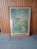 Antieke Toeristische Affiche Normandië - Frankrijk (95x65cm), Ophalen, Met lijst, Deurposter of groter, Reclame