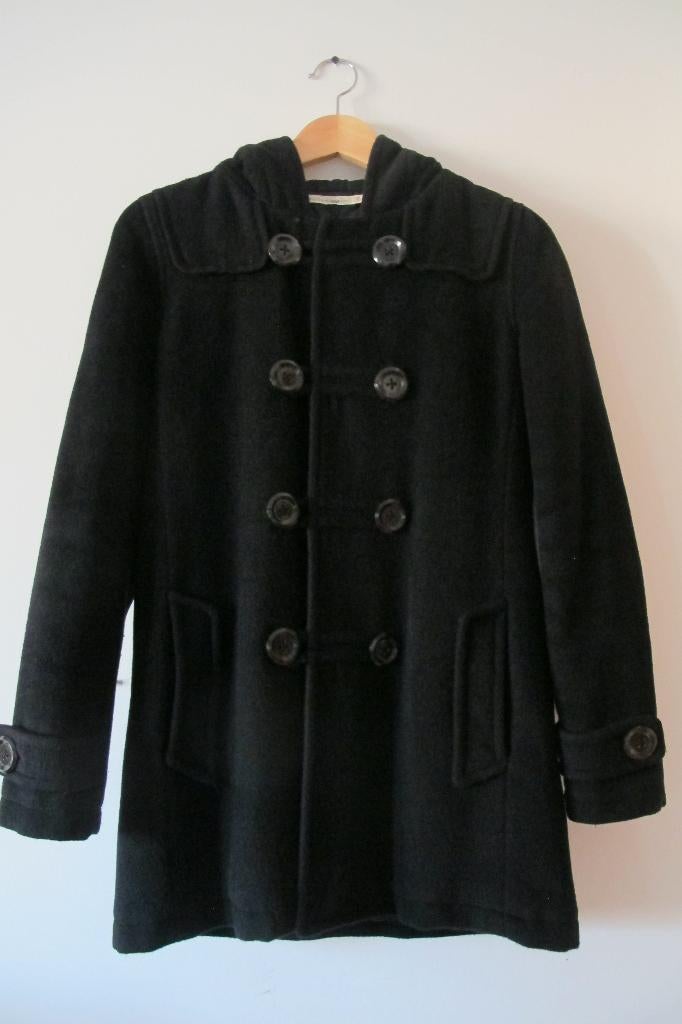 Black double breasted coat (IZZUE), Zwart, Ophalen of Verzenden, IZZUE, Maat 36 (S)