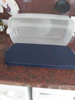 Grote Tupperware cakedoos - Ideaal voor taart en gebak, Ophalen of Verzenden, Gebruikt, Blauw, Bus of Trommel