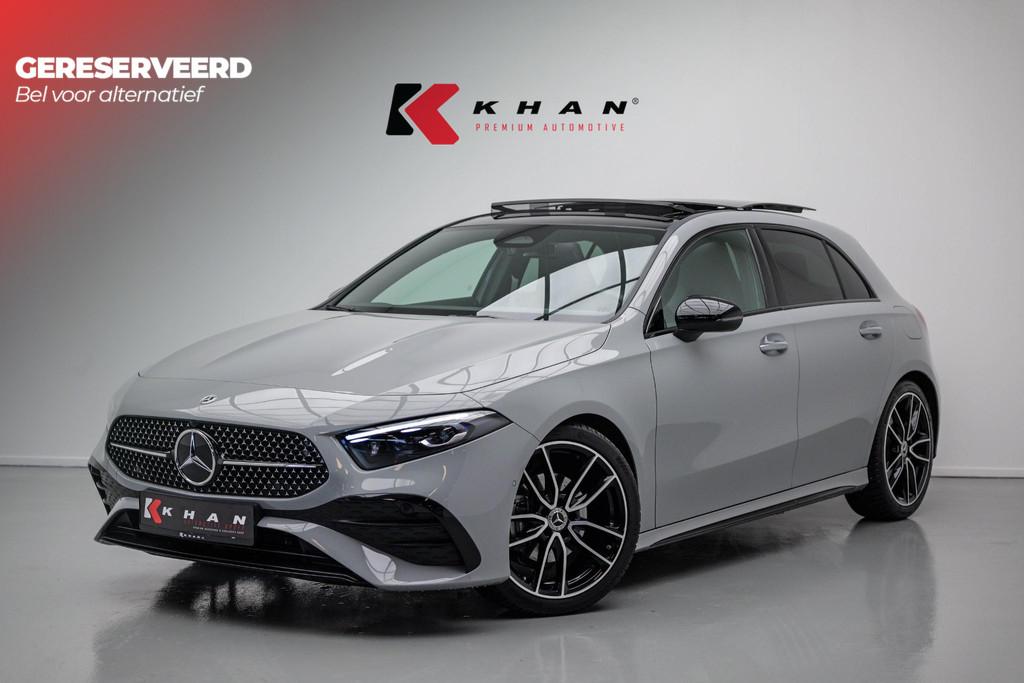 Mercedes-Benz A-klasse 200 AMG Line |Pano|AlpineGrau|Ambient, Gebruikt, 4 cilinders, 163 pk, Zilver of Grijs