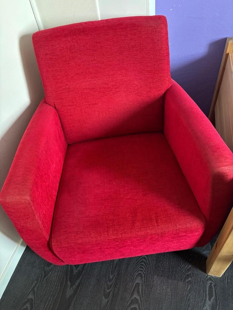 Fauteuil Henders&Hazel/rood, Ophalen, Minder dan 50 cm, Gebruikt, 75 tot 100 cm